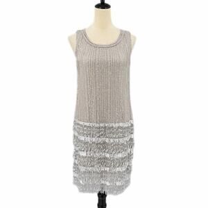 M.S.S.P. Max Studio Special Products NEW Silver Sequin Flapper Cocktail Dress